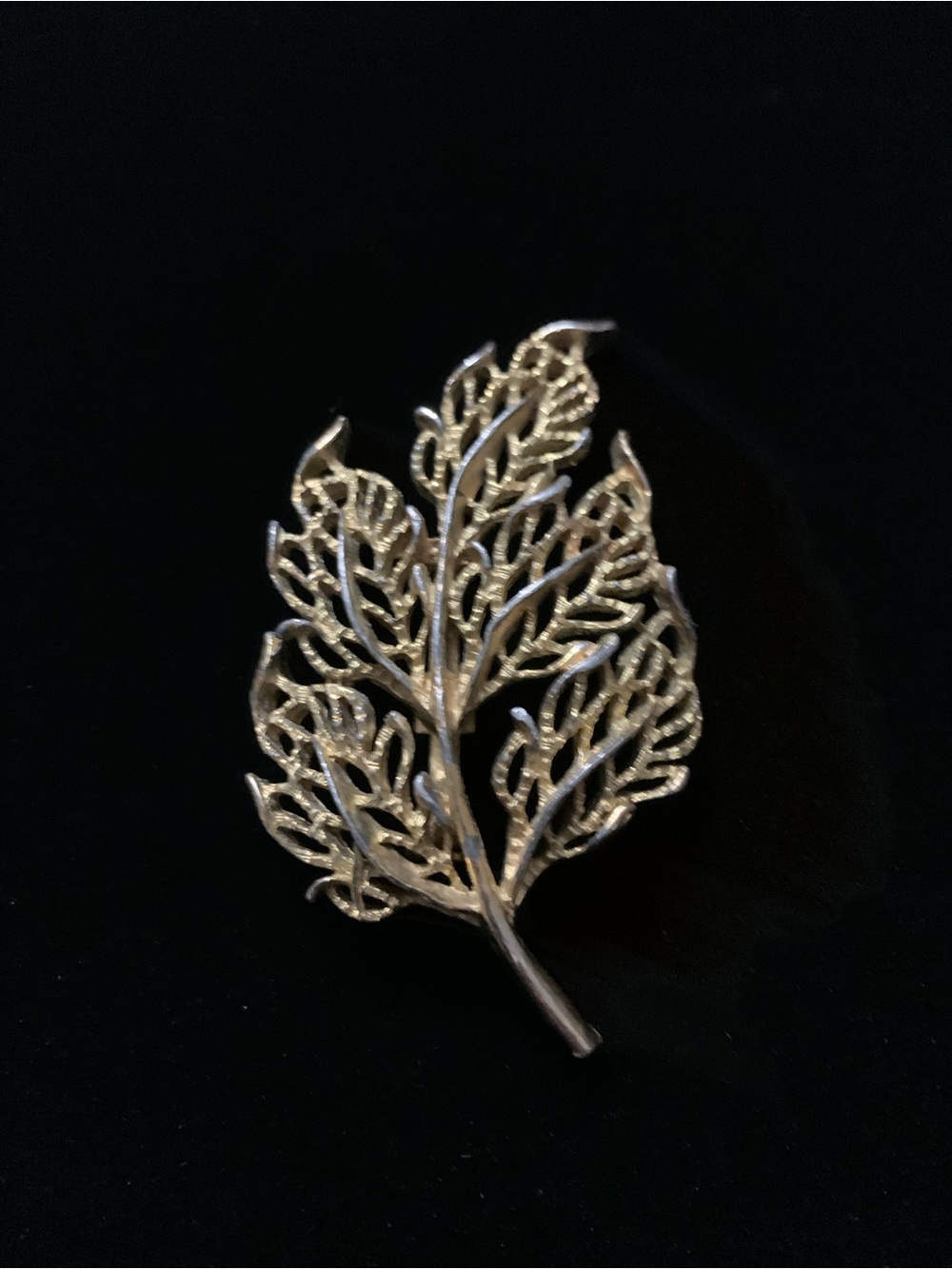Vintage MCM Gerry’s Gold-tone Leaf Filigree Brooch for Women